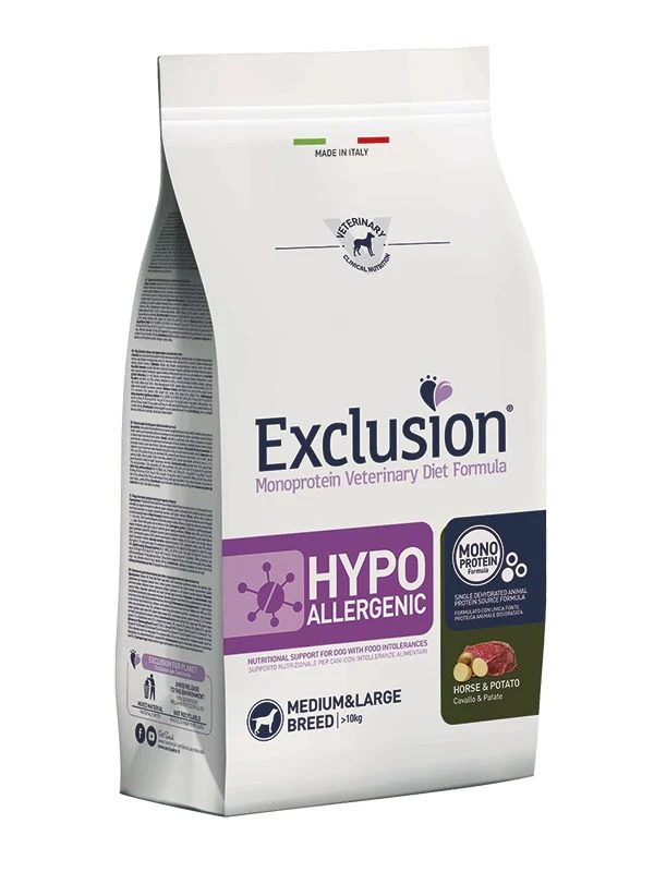 Exclusion Veterinary Dog Hypoallergenic Cavallo e Patata Medium/Large - 12 kg