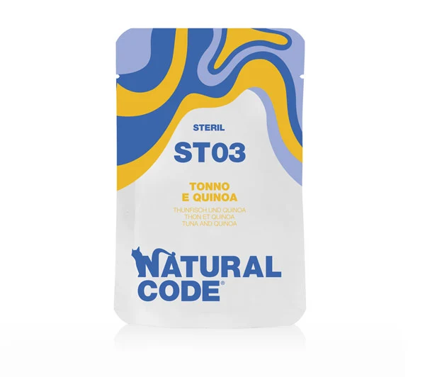 Natural Code Gatto Busta (ST03) Adulto Sterilizzato Tonno & Quinoa 70 g