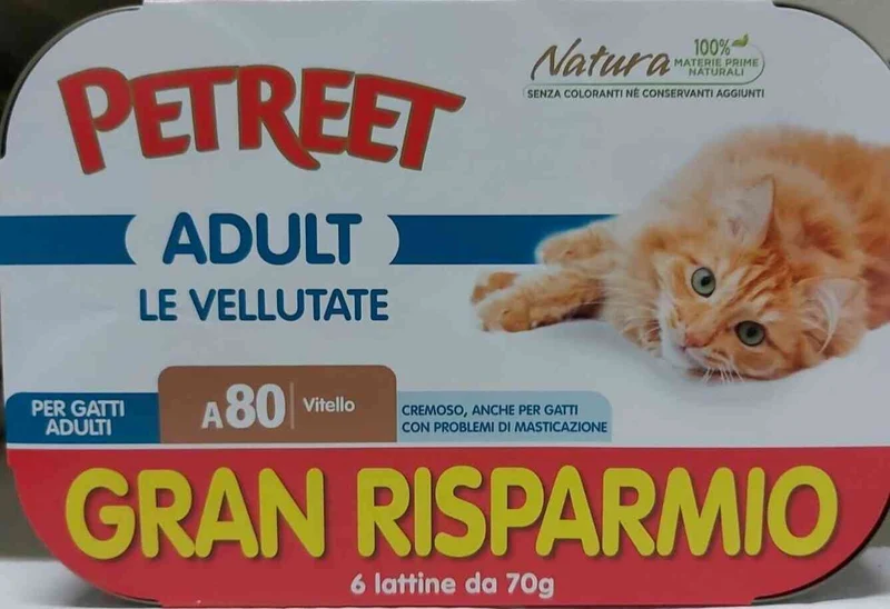 Petreet Vellutata al Vitello per Gatti - Multi Pack 6x70g