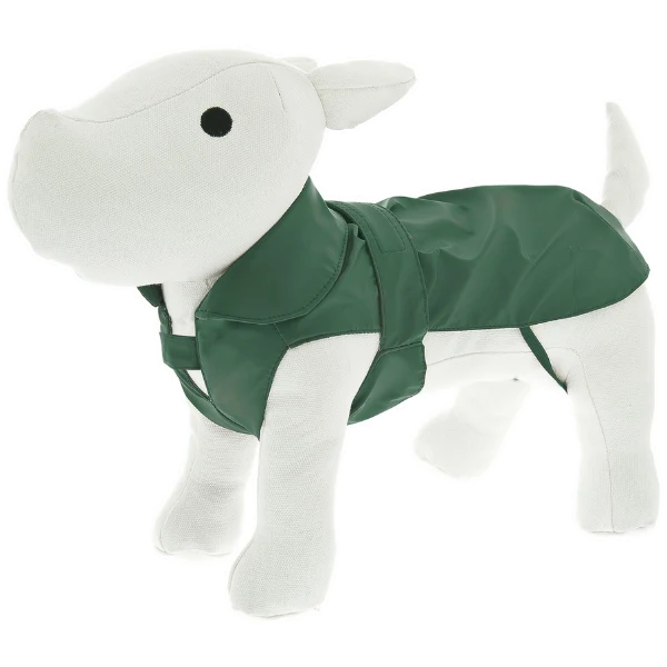 Impermeabile Pocket per Cani - Verde, Lunghezza 30 cm