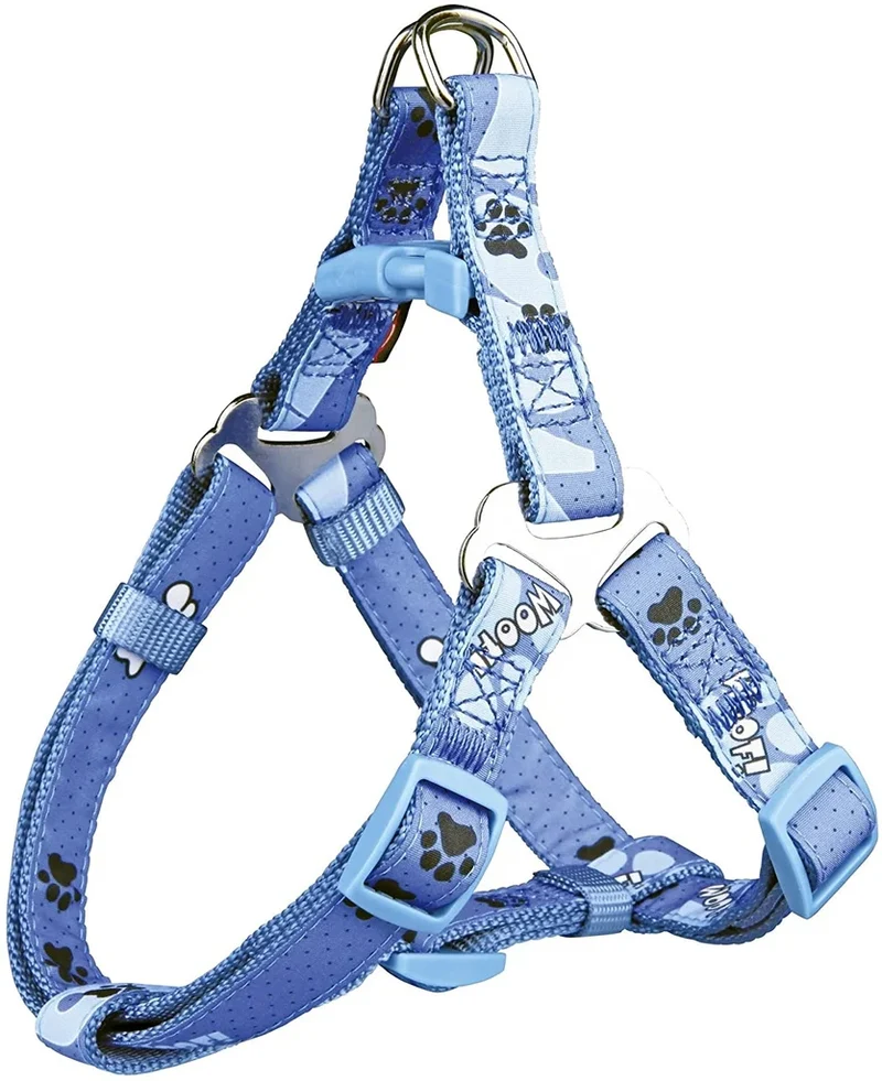TRIXIE CANE PETTORINA "MODERN ART WOOF" 20MMX 50-65 CM AZZURRO