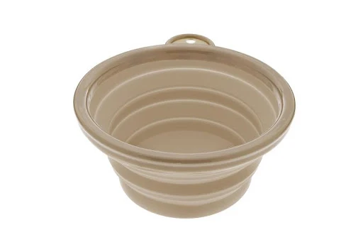 Ciotola Pieghevole in Silicone per Cani e Gatti - Grigio Tortora, 18x7,5 cm