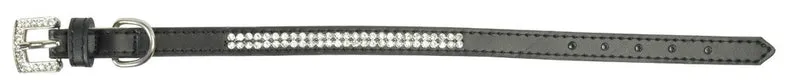 CAMON CANE COLLARE IN PELLE CON STRASS 12 MM x 38 CM FUCSIA