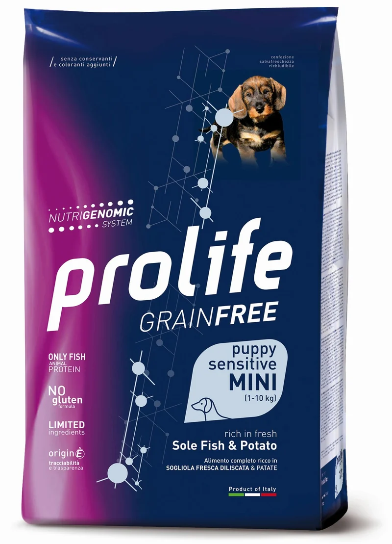 Prolife Cane Grain Free Sensitive Puppy Mini Sogliola & Patate 7 kg