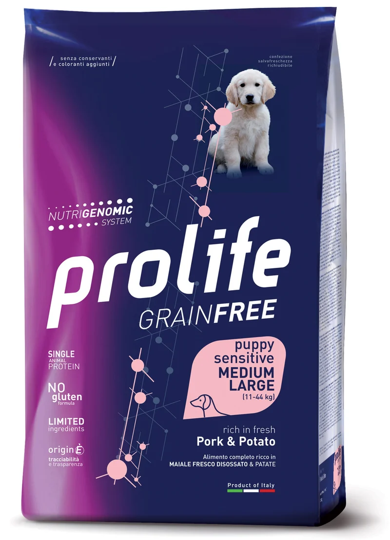 Prolife Cane Grain Free Sensitive Puppy Medium & Large Maiale & Patate 2,5 kg