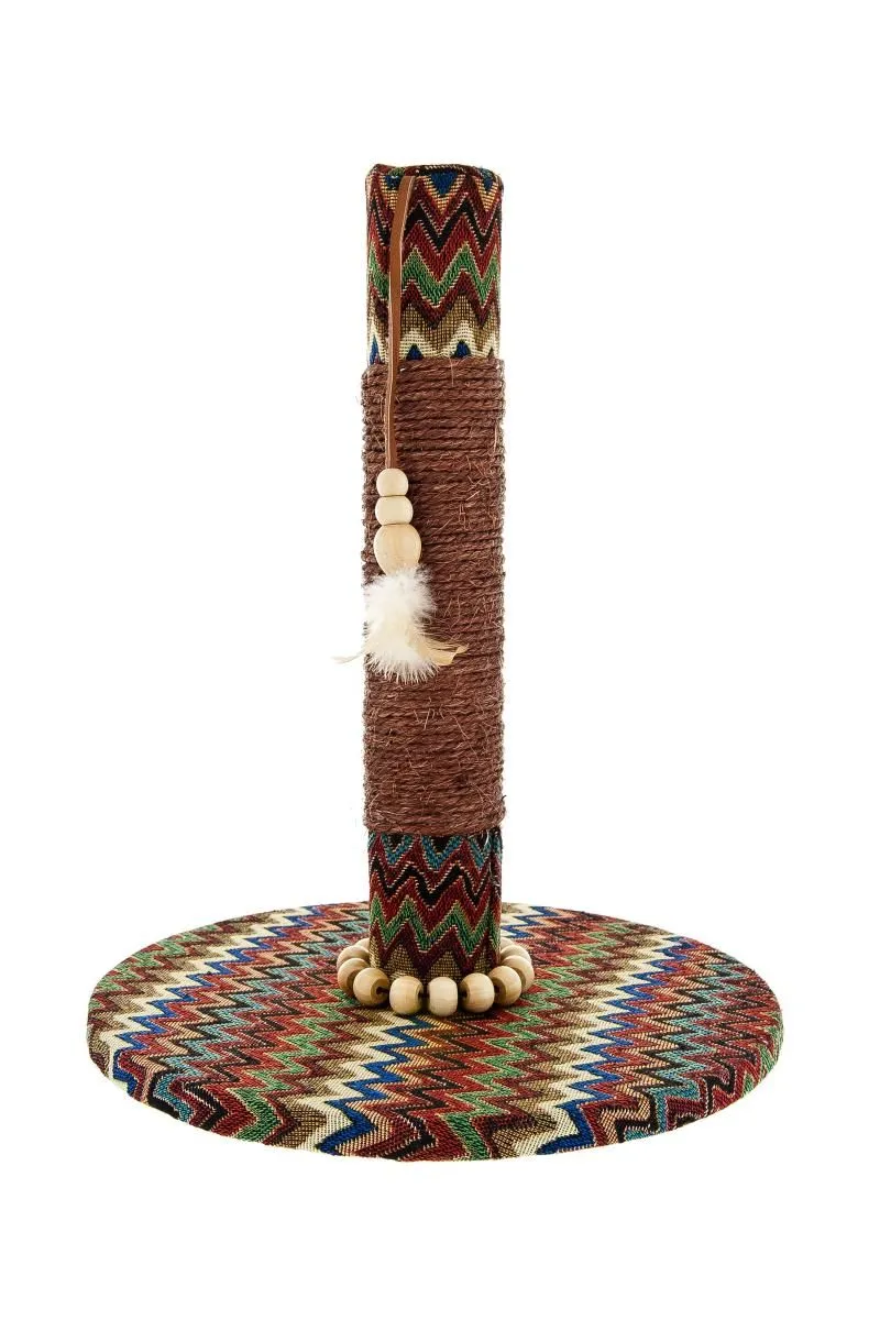 Tiragraffi Etnico in Sisal per Gatti con Gioco Pendente