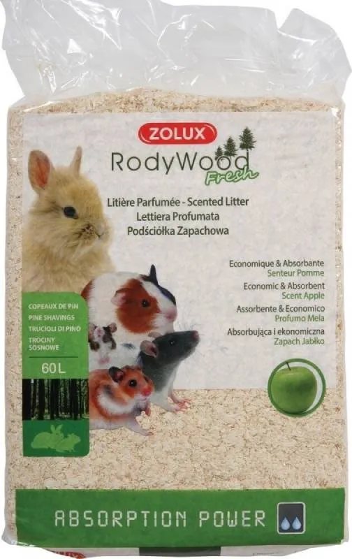 Lettiera Profumata alla Mela RodyWood Fresh per Roditori - 60L