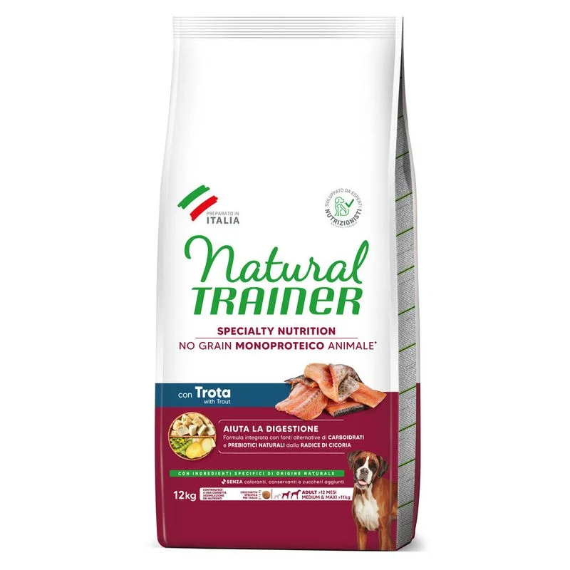 TRAINER CANE SPECIALTY NUTRITION - NO GRAIN - ADULTO MEDIUM&MAXI TROTA 12 KG