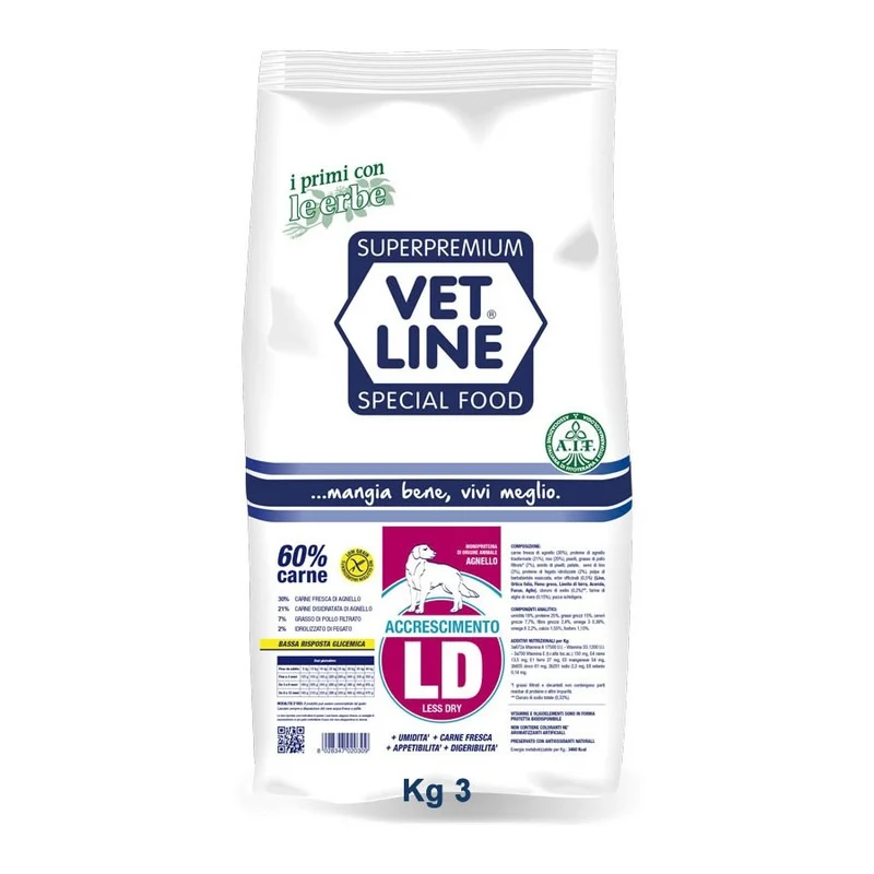 Vet Line Accrescimento LD all'Agnello - Crocchette Cuccioli, 3 kg