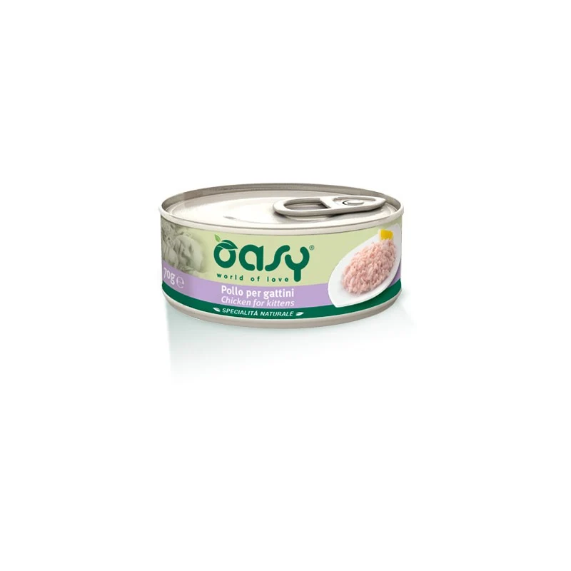 Oasy Cat Pollo per Gattini (Kitten) - Cibo Umido Gatto, 150g