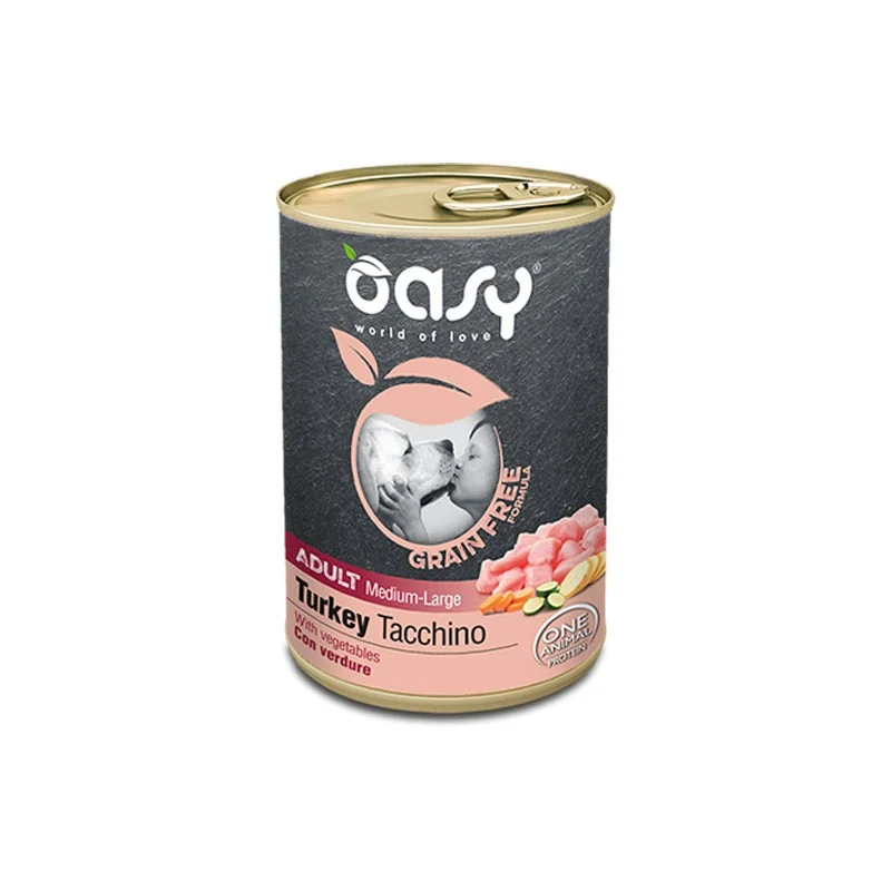 Oasy Grain Free Adult Medium/Large Tacchino - Cibo Umido, 400g