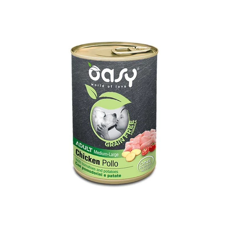 Oasy Grain Free Adult Medium/Large Pollo - Cibo Umido, 400g