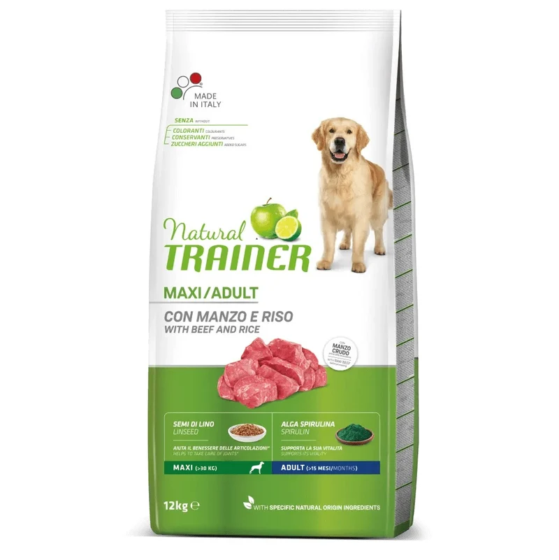 Trainer Cane Natural Adulto Maxi Manzo & Riso 12 kg