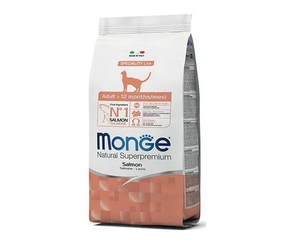 MONGE GATTO NATURAL SUPERPREMIUM ADULTO SALMONE 10 KG