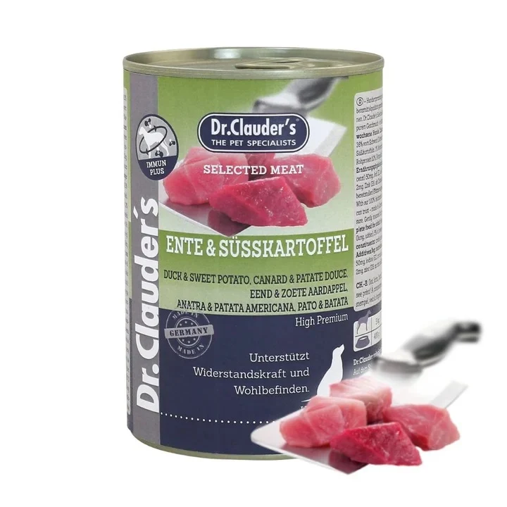 DR. CLAUDER'S CANE SELECTED MEAT ADULTO ANATRA & PATATE DOLCI LATTINA 400 GR