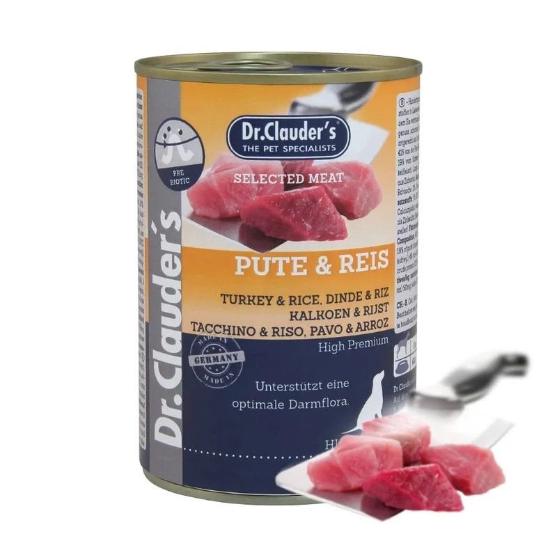DR. CLAUDER'S CANE SELECTED MEAT ADULTO TACCHINO & RISO LATTINA 400 GR