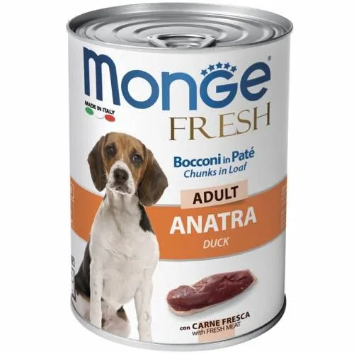 Monge Fresh Adult all'Anatra - Cibo Umido per Cani, 400g