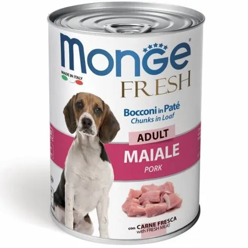Monge Fresh Adult al Maiale - Cibo Umido per Cani, 400g