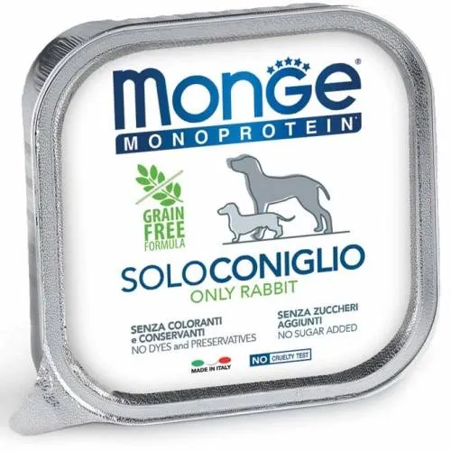 Monge Monoprotein Adult 100% Solo Coniglio - Umido Cani, 150g