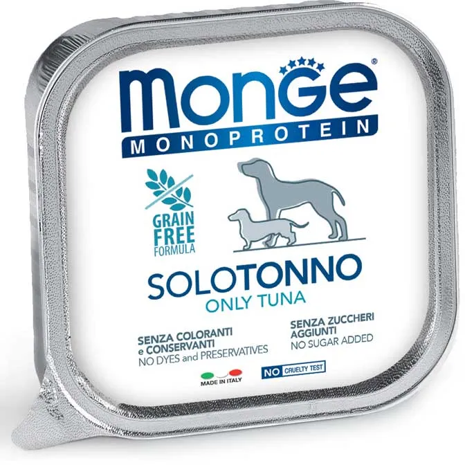 Monge Monoprotein Adult 100% Solo Tonno - Umido Cani, 150g