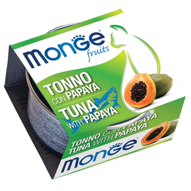 Monge Fruits Gatto Tonno con Papaya - Cibo Umido, 80g