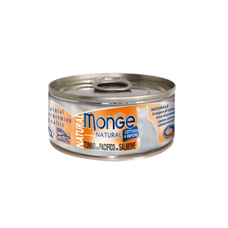 Monge Natural Tonno del Pacifico con Salmone - Umido Gatti - 80 g