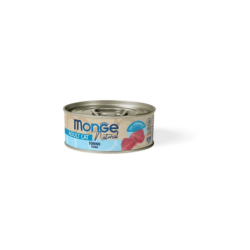 Monge Natural Tonno dell'Atlantico - Cibo Umido di Alta Qualità per Gatti - 80g