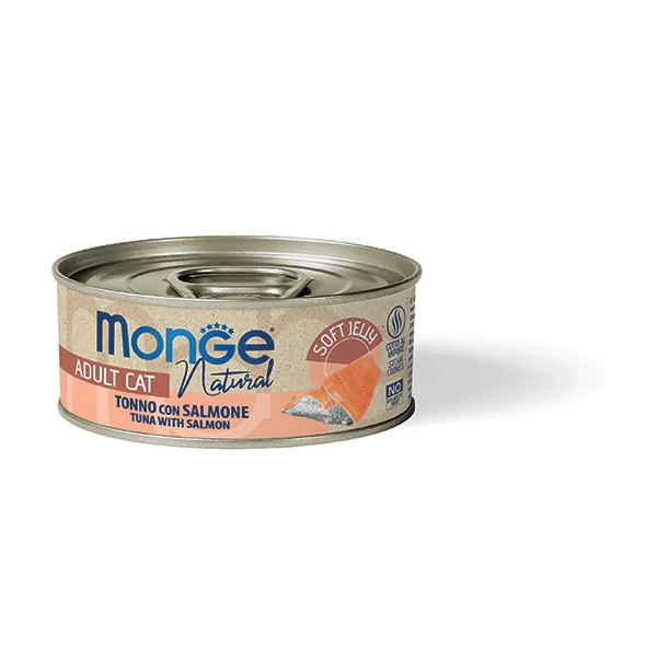 Monge Jelly Tonno Bonito e Salmone - Bocconcini in Gelatina per Gatti - 80g