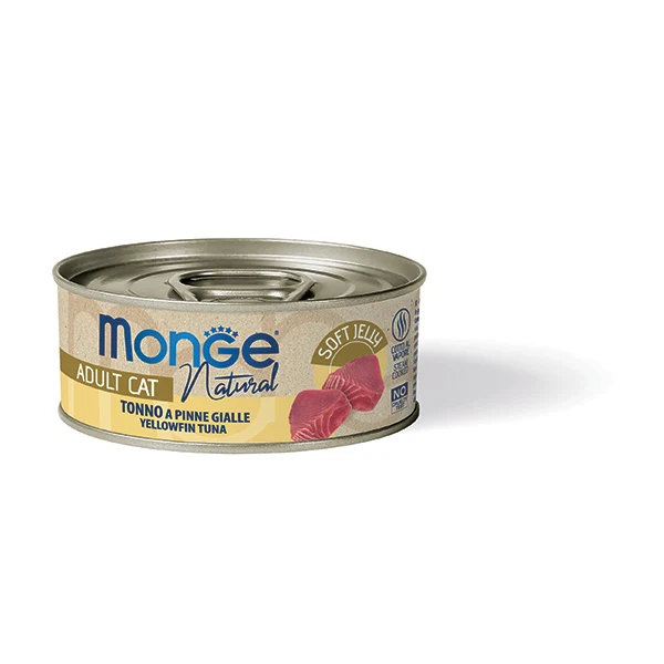 Monge Jelly Trancetti di Tonno - Cibo Umido per Gatti Adulti in Gelatina - 80g