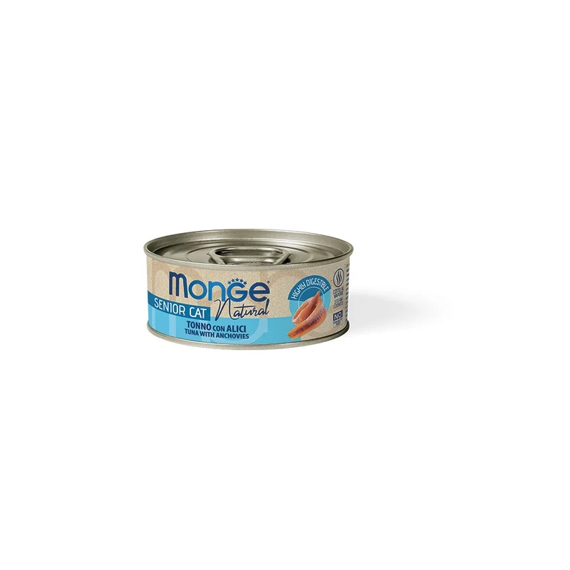 Monge Jelly Tonno e Acciughine Senior - Umido in Gelatina Gatti - 80 g