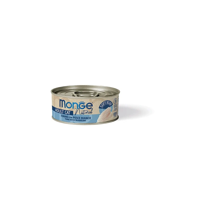 Monge Jelly Tonno e Pesce Bianco - Filetti di Pesce in Gelatina per Gatti - 80g