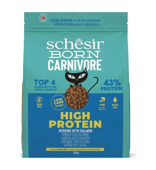 SCHESIR GATTO BORN CARNIVORE ADULTO ARINGA & SALMONE 255 GR