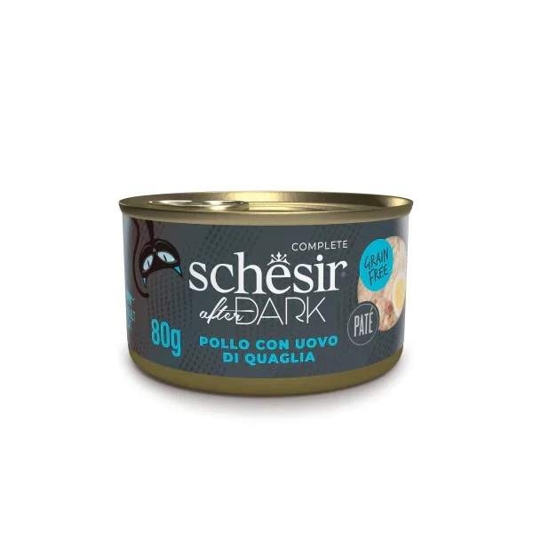 Schesir Gatto After Dark Pate' Adulto Pollo & Uovo di Quaglia Lattina 80 g