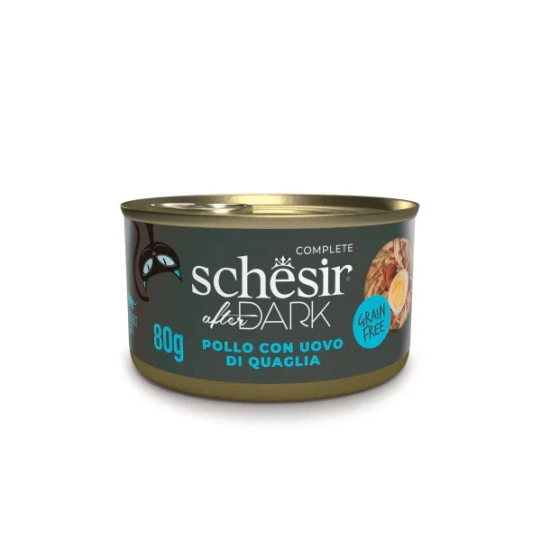 Schesir Gatto After Dark Grain Free Adulto Pollo & Uovo di Quaglia Lattina 80 g