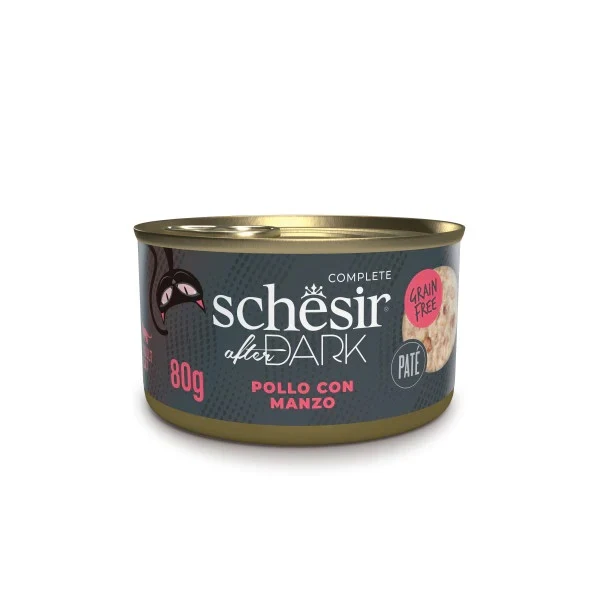 Schesir Gatto After Dark Pate' Adulto Pollo & Manzo Lattina 80 g