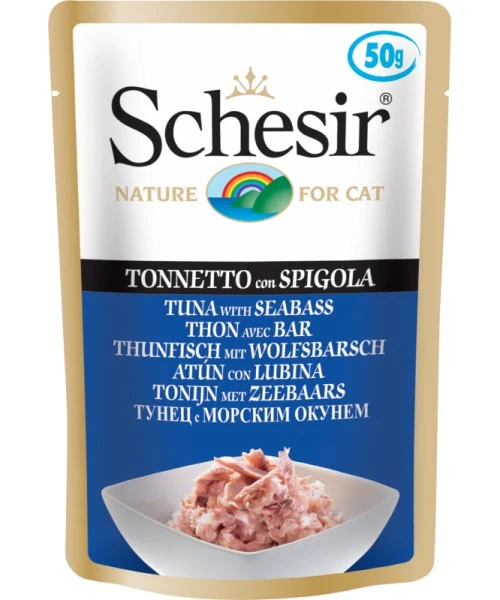 Schesir Gatto Busta in Jelly Adulto Tonnetto & Spigola 50 g