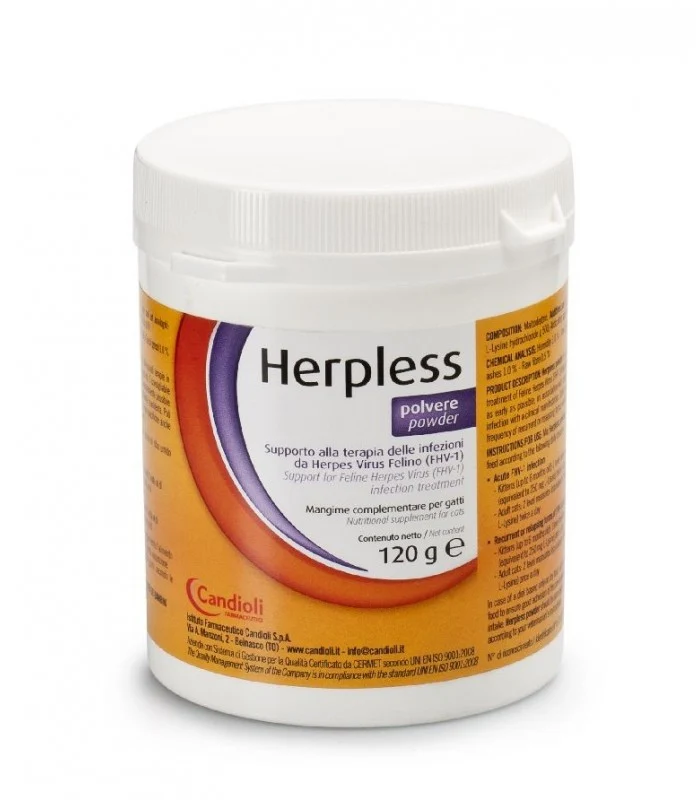 Herpless Polvere per Gatti con L-Lisina (Herpes Virus) - 120g