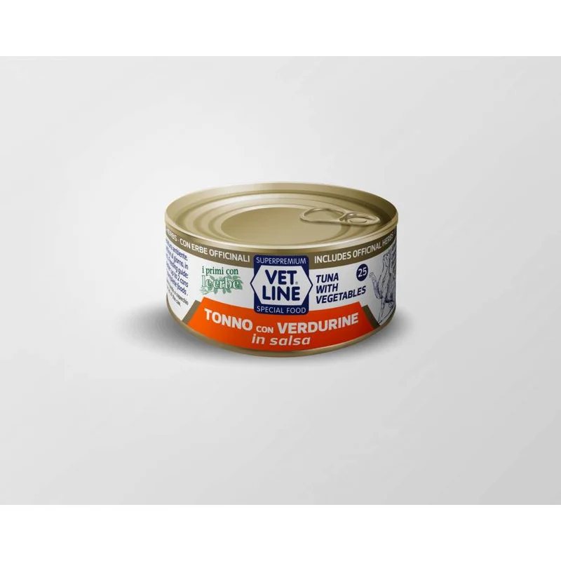 Vet Line Naturali Tonno e Verdure in Salsa - Umido Gatto, 70g