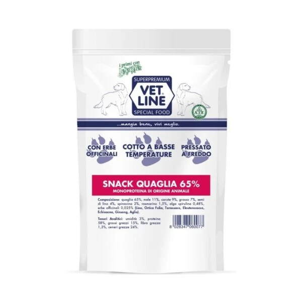 Snack Vet Line alla Quaglia per Cani - 85g