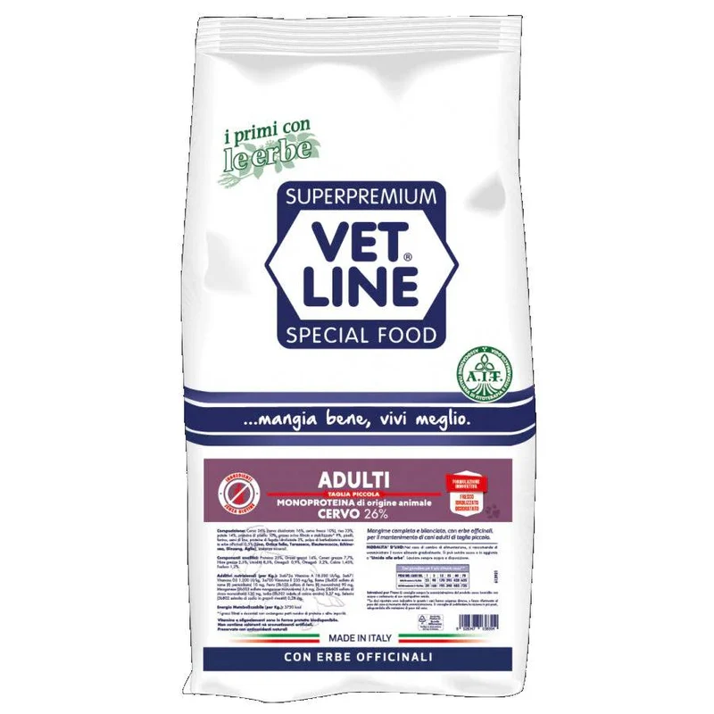 Crocchette Vet Line Adulti al Cervo per Cani Piccoli - 3 kg