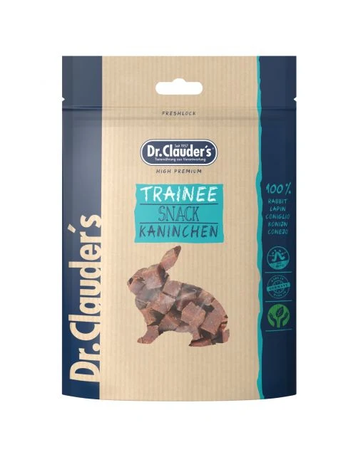 DR. CLAUDER'S CANE/GATTO SNACK TRAINEE CUBETTI CONIGLIO 80 GR