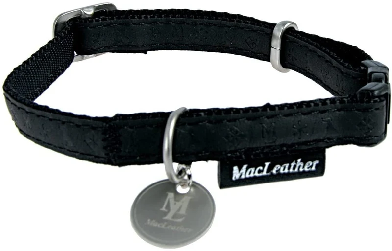 Zolux Collare Regolabile Mac Leather - Similpelle di Qualità - Nero - 15 mm