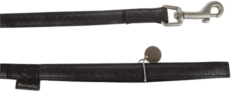 Zolux Guinzaglio Mac Leather - Design in Similpelle - Nero - 1,2 mt x 15 mm