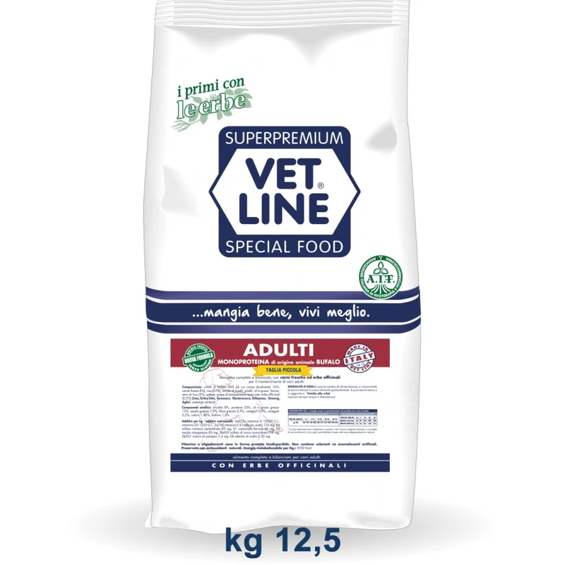 VETLINE CANE ADULTO MINI BUFALO 12,5 KG