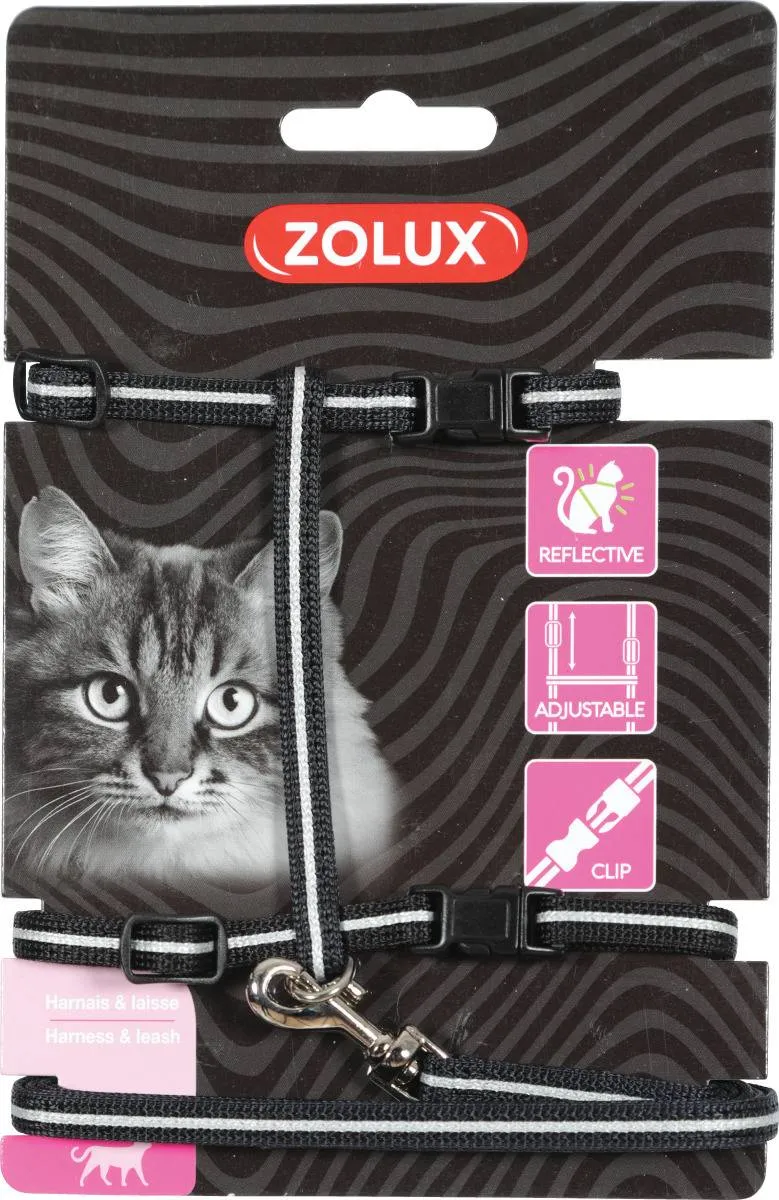 Zolux Kit Guinzaglieria Gatti - Accessori per Uscite in Sicurezza - Nero