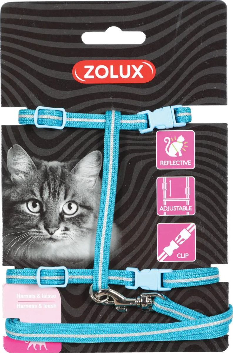 Zolux Kit Guinzaglieria Gatti - Set per Gatti Adulti - Blu