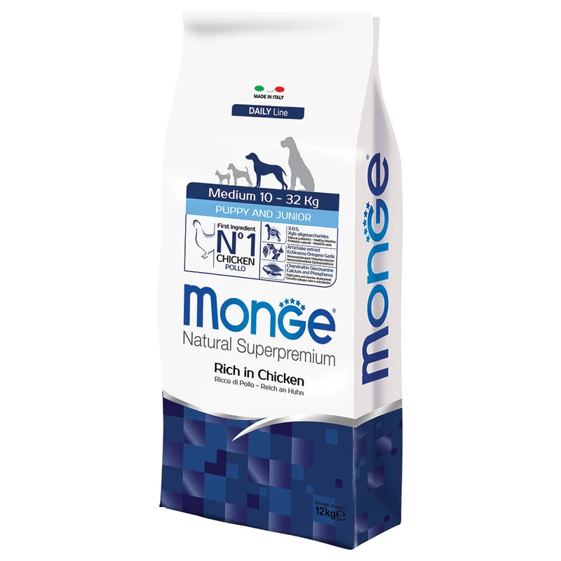 Monge Natural Medium Puppy Pollo e Riso - Crocchette Cuccioli Medi - 3kg