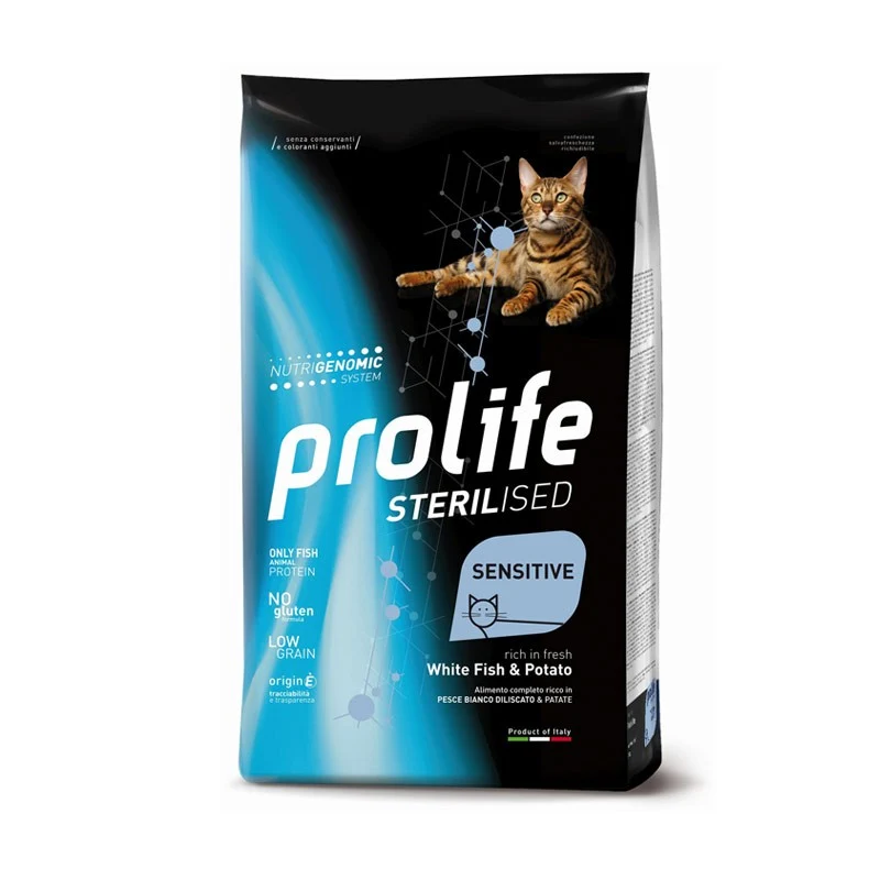 Prolife Gatto Sterilizzato Sensitive Pesce Bianco e Patate - 1,5 kg