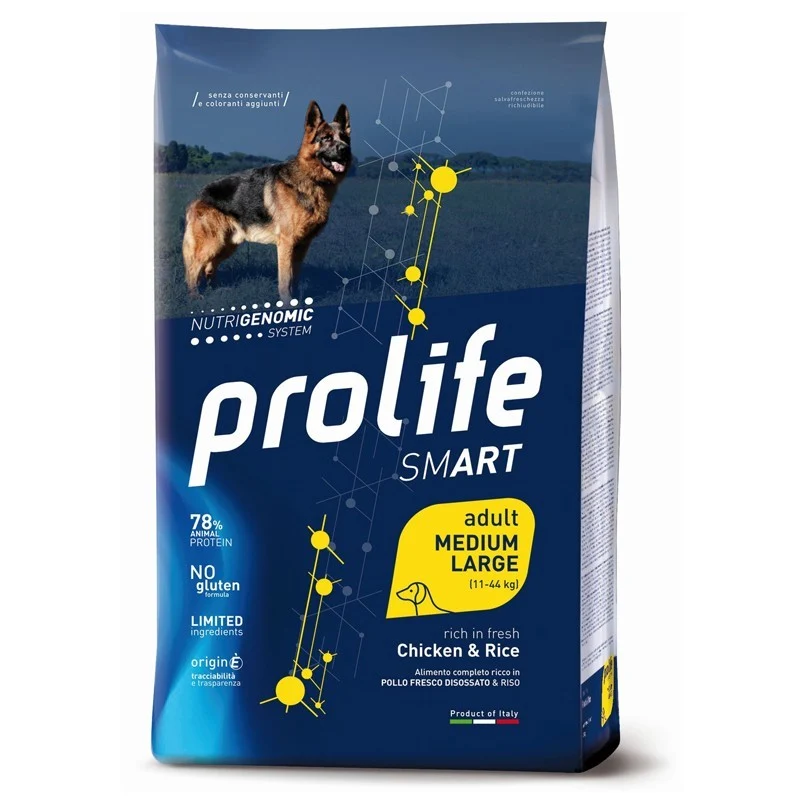Prolife Cane Smart Adult Pollo e Riso Medium/Large - Crocchette - 12 kg