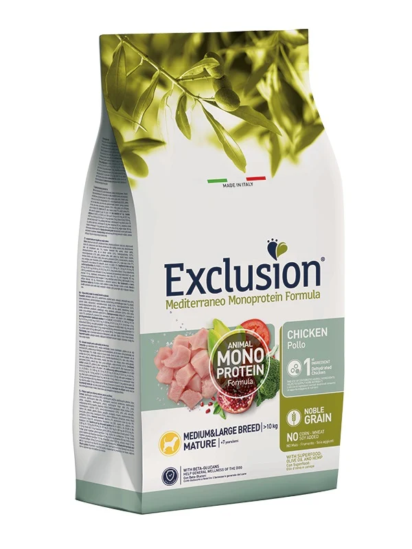 Exclusion Cane Mediterraneo Mature Medium & Large Pollo 3 kg